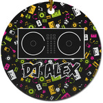 Music DJ Master Round Ceramic Ornament w/ Name or Text