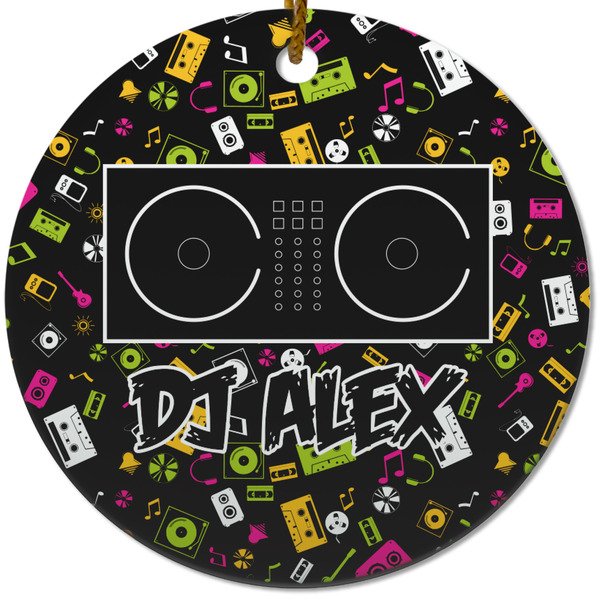 Music DJ Master Ceramic Flat Ornament - Circle (Front)