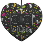 Music DJ Master Heart Ceramic Ornament w/ Name or Text