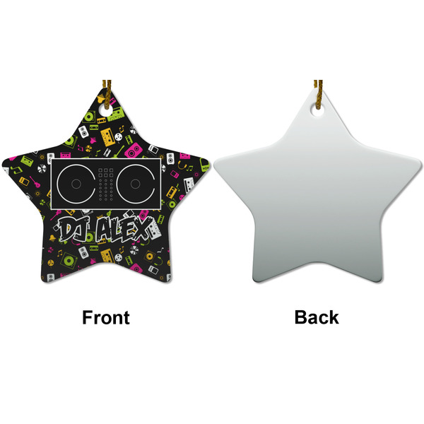 Music DJ Master Ceramic Flat Ornament - Star Front & Back (APPROVAL)