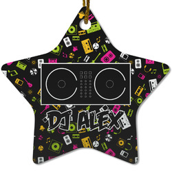 Music DJ Master Star Ceramic Ornament w/ Name or Text