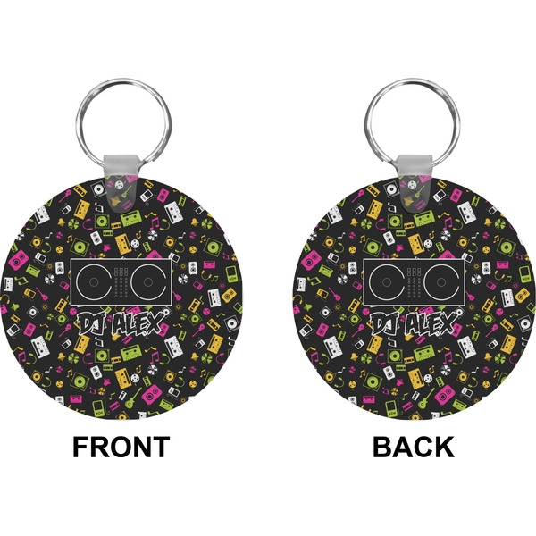 Music DJ Master Circle Keychain (Front + Back)