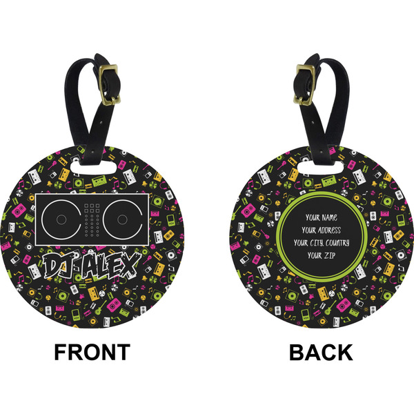 Music DJ Master Circle Luggage Tag (Front + Back)