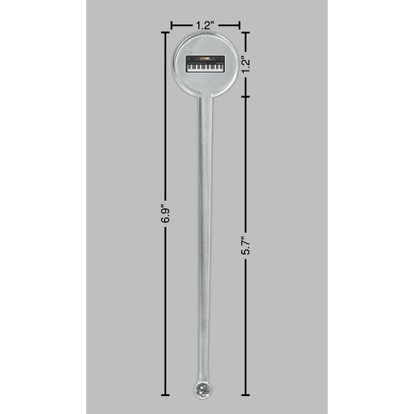 DJ Music Master Clear Plastic 7" Stir Stick - Round - Dimensions