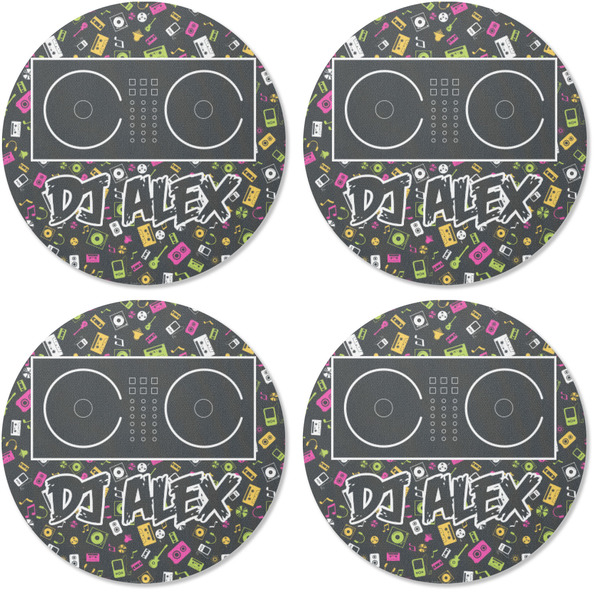 Music DJ Master Coaster Round Rubber Back - Apvl