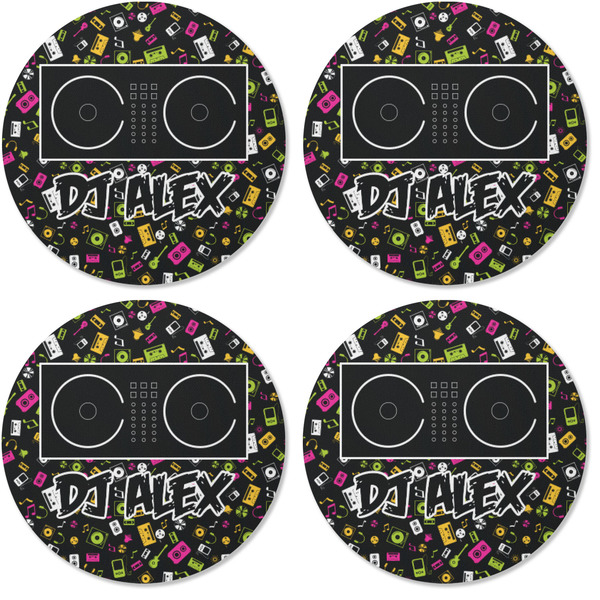 Music DJ Master Coaster Round Rubber Back - Apvl