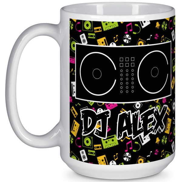 Custom Music DJ Master 15 Oz Coffee Mug - White (Personalized)