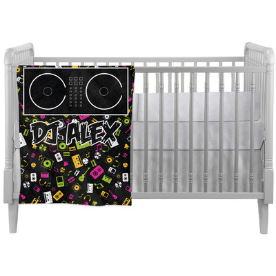 DJ Music Master Crib Comforter / Quilt w/ Name or Text