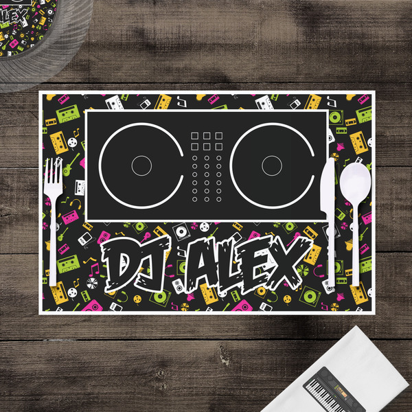 DJ Music Master Disposable Paper Placemat - In Context