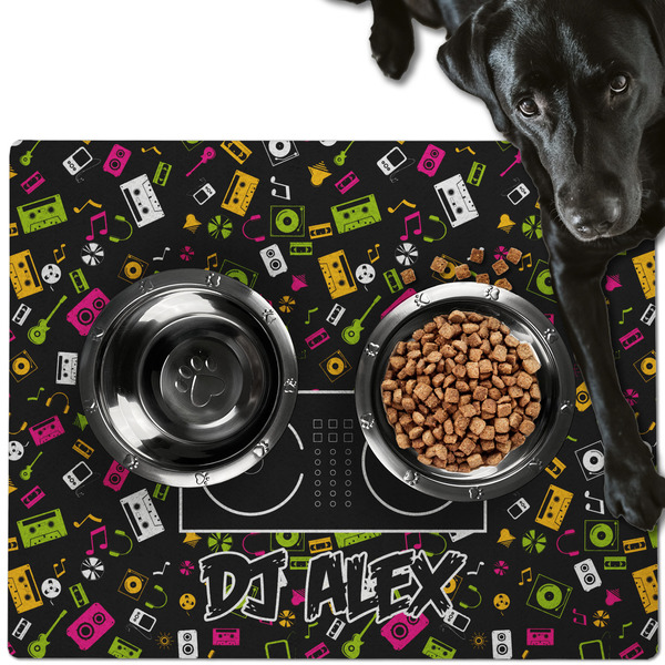 Music DJ Master Dog Food Mat - Large LIFESTYLE