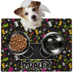 Music DJ Master Dog Food Mat - Medium w/ Name or Text