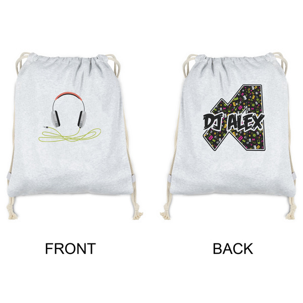 DJ Music Master Drawstring Backpacks - Sweatshirt Fleece - Double Sided - APPROVAL
