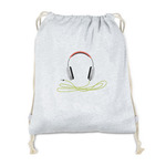 DJ Music Master Drawstring Backpack - Sweatshirt Fleece - Single Sided