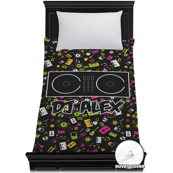 Custom Music DJ Master Duvet Cover - Twin XL w/ Name or Text