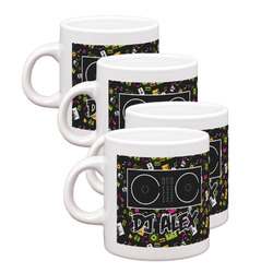 Music DJ Master Single Shot Espresso Cups - Set of 4 (Personalized)