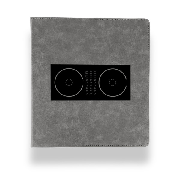 Custom DJ Music Master Leather Binder - 1" - Grey (Personalized)