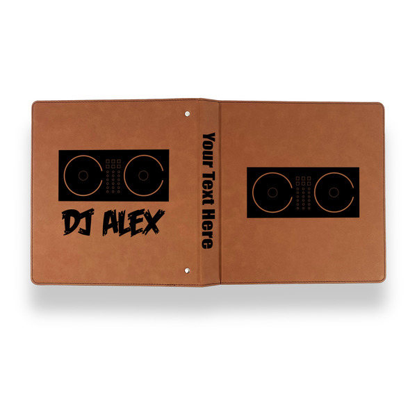DJ Music Master Leather Binder - 1" - Rawhide - Back Spine Front View