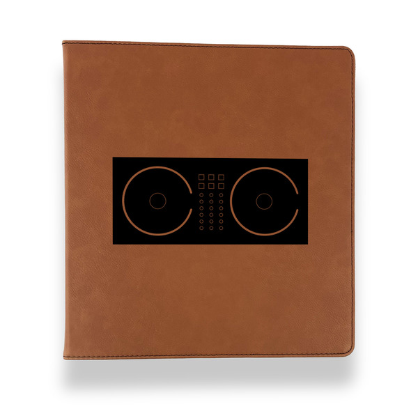 Custom DJ Music Master Leather Binder - 1" - Rawhide (Personalized)