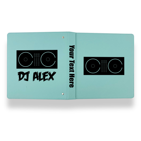 DJ Music Master Leather Binder - 1" - Teal - Back Spine Front View