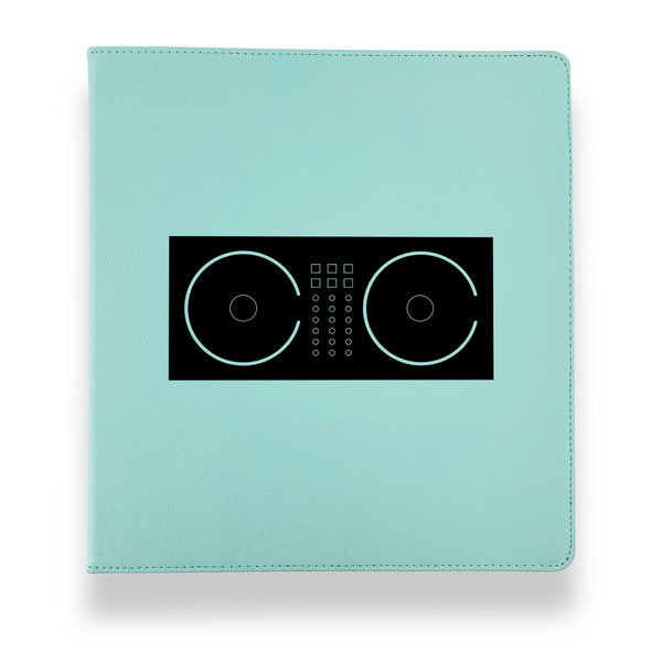 DJ Music Master Leather Binders - 1" - Teal - Front View