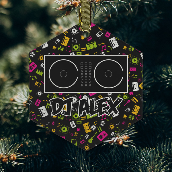 Music DJ Master Frosted Glass Ornament - Hexagon (Lifestyle)