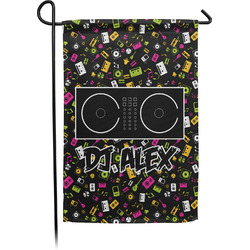 DJ Music Master Small Garden Flag - Double Sided w/ Name or Text