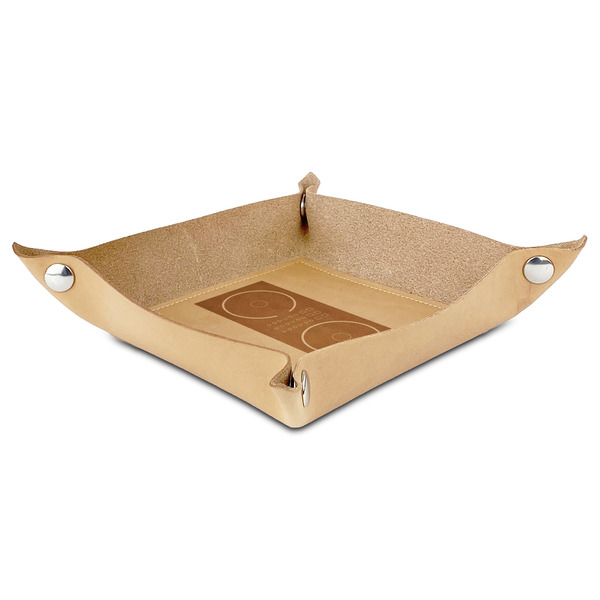 DJ Music Master Genuine Leather Valet Trays - ANGLE (folded)