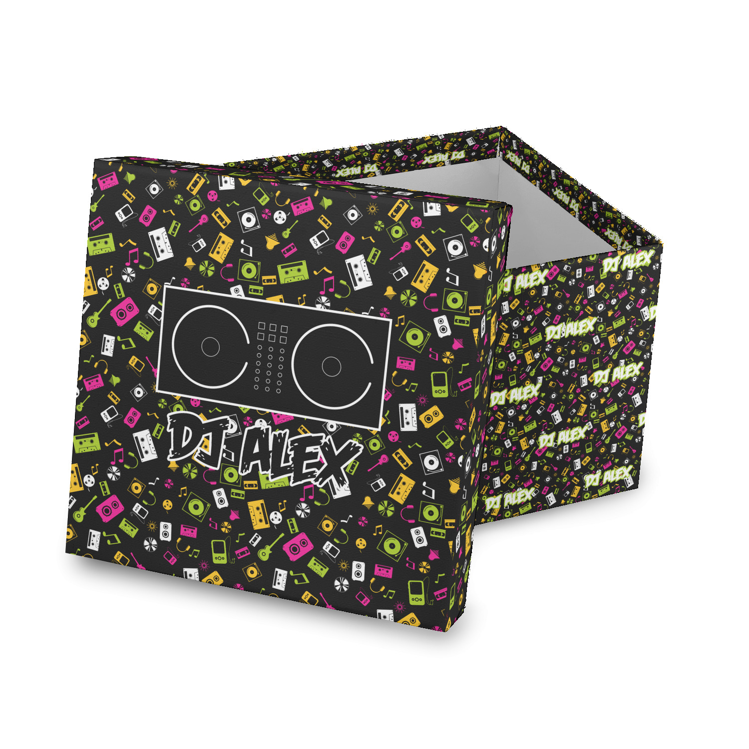 Custom DJ Music Master Gift Box with Lid - Canvas Wrapped
