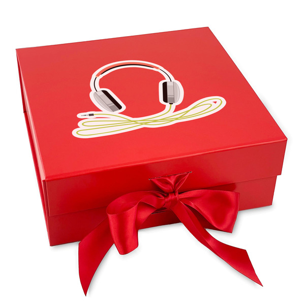 Custom DJ Music Master Gift Box with Magnetic Lid - Red