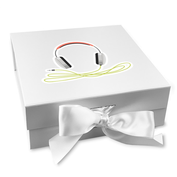 Custom DJ Music Master Gift Box with Magnetic Lid - White