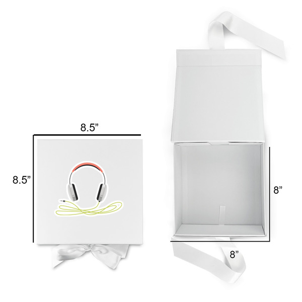 DJ Music Master Gift Boxes with Magnetic Lid - White - Open & Closed