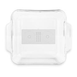 DJ Music Master Glass Cake Dish with Truefit Lid - 8in x 8in (Personalized)