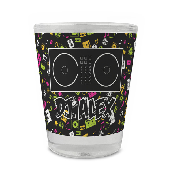 Custom DJ Music Master Glass Shot Glass - 1.5 oz - Set of 4 (Personalized)