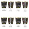 DJ Music Master Glass Shot Glass - with gold rim - Set of 4 - APPROVAL