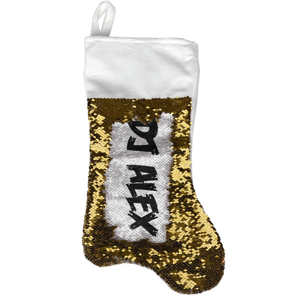 Music DJ Master Gold Sequin Stocking - Front