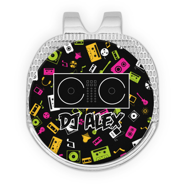 Custom DJ Music Master Golf Ball Marker - Hat Clip - Silver