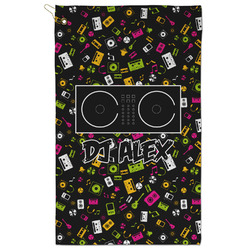 DJ Music Master Golf Towel - Poly-Cotton Blend - Large w/ Name or Text