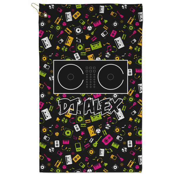 Custom DJ Music Master Golf Towel - Poly-Cotton Blend w/ Name or Text