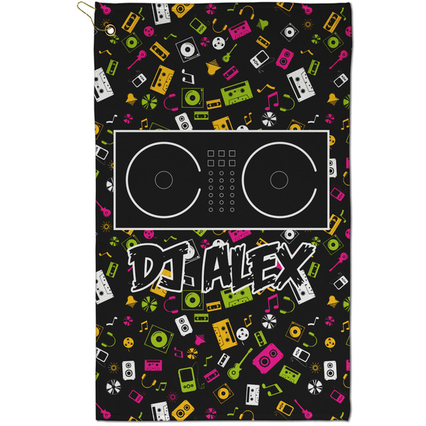 Custom DJ Music Master Golf Towel - Poly-Cotton Blend - Small w/ Name or Text