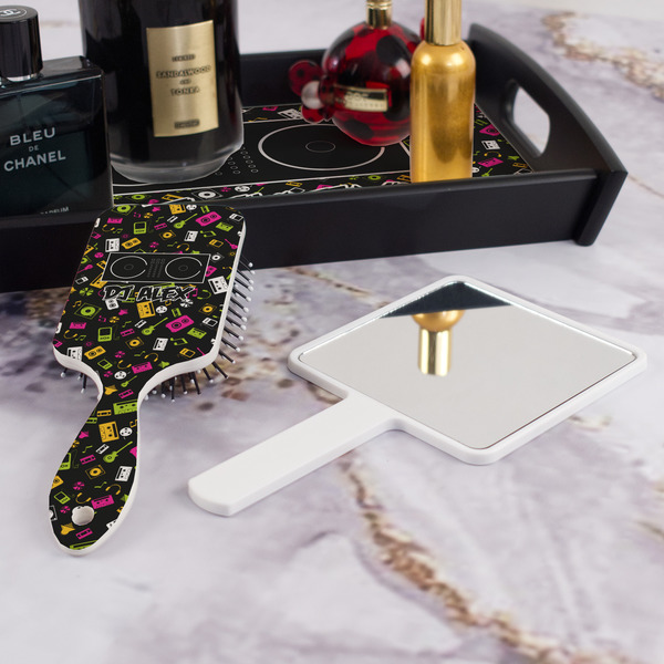 DJ Music Master Hair Brush - With Hand Mirror