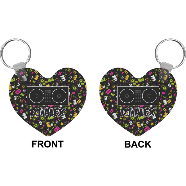 Music DJ Master Heart Keychain (Front + Back)