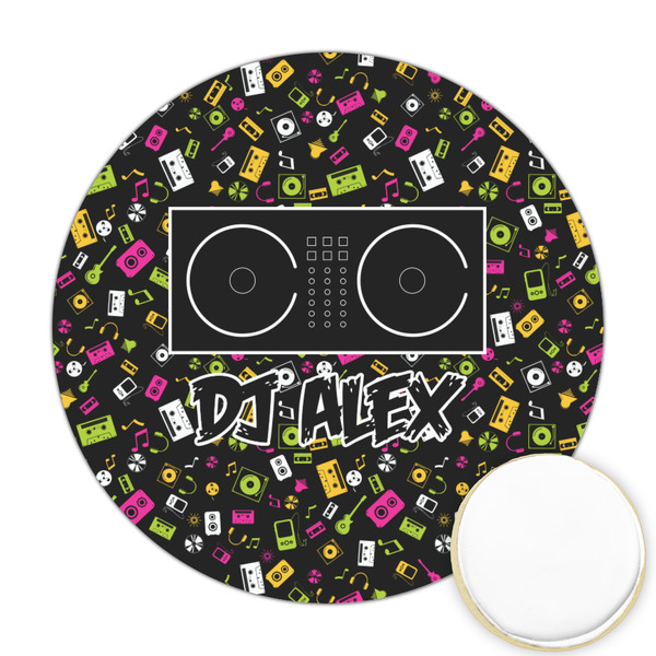 Custom DJ Music Master Printed Cookie Topper - Round (Personalized)