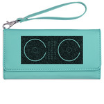 DJ Music Master Ladies Leatherette Wallet - Laser Engraved- Teal