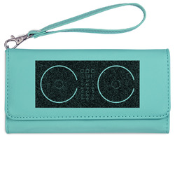 DJ Music Master Ladies Leatherette Wallet - Laser Engraved- Teal