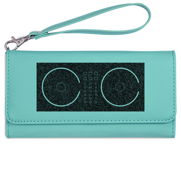 DJ Music Master Ladies Wallet - Leather - Teal - Front View