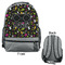 DJ Music Master Large Backpack - Gray - Front & Back View