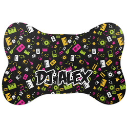 Music DJ Master Bone Shaped Dog Food Mat (Personalized)