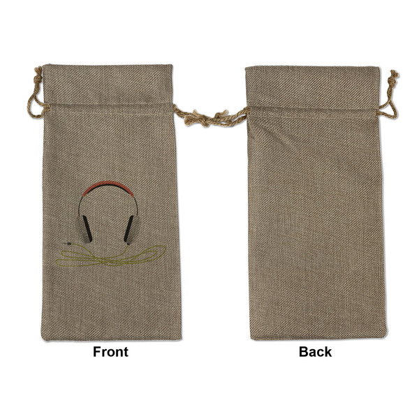 Music DJ Master Large Burlap Gift Bags - Front Approval