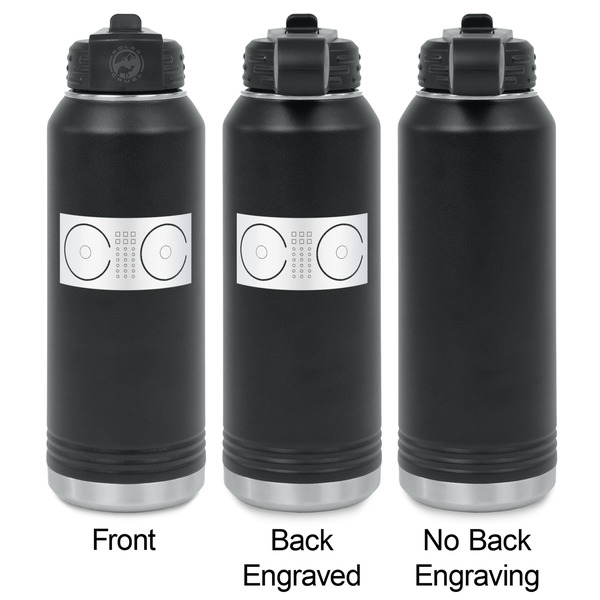 DJ Music Master Laser Engraved Water Bottles - 2 Styles - Front & Back View