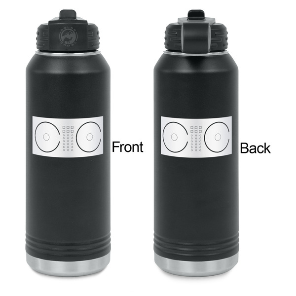 DJ Music Master Laser Engraved Water Bottles - Front & Back Engraving - Front & Back View